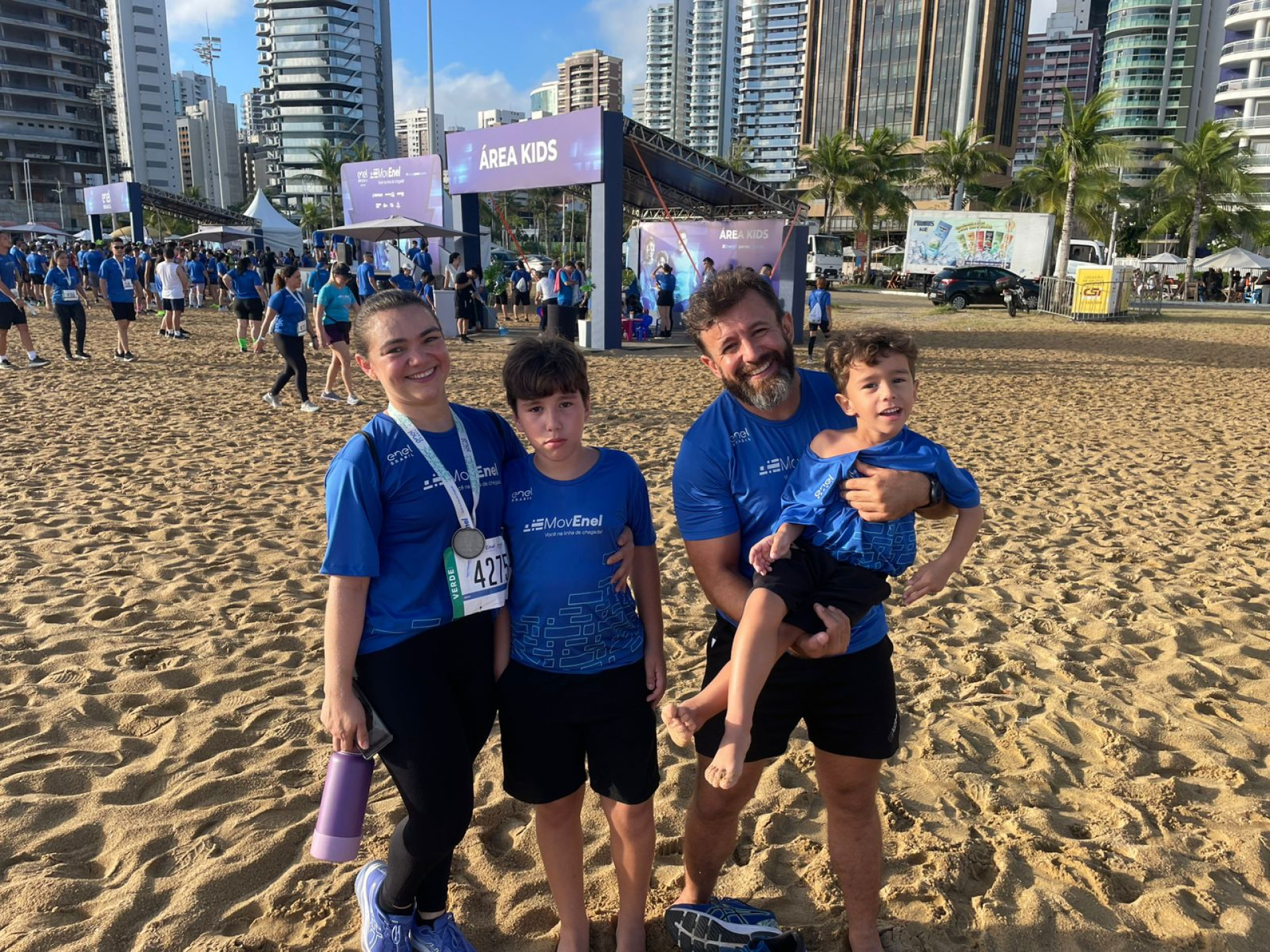 Ione Félix, Bernardo Félix, Adauto Félix e Murilo Félix no pós-prova da corrida MOV Enel