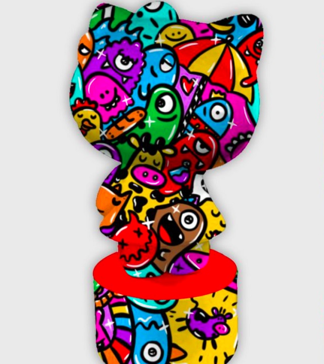 No evento, as pinceladas deveriam ser feitas em uma escultura da Hello Kitty de fibra de vidro, com dimensões de 110 cm de altura, 30 cm de base e 100 cm de diâmetro.