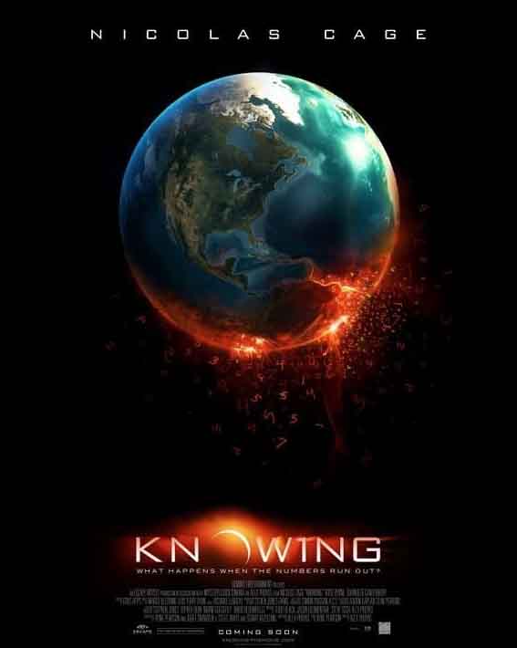 Lançado em 2009, Presságio é um filme de ficção científica que gira em torno de uma carta de uma criança, com possíveis datas e coordenadas geográficas, que prevê eventos catastróficos.