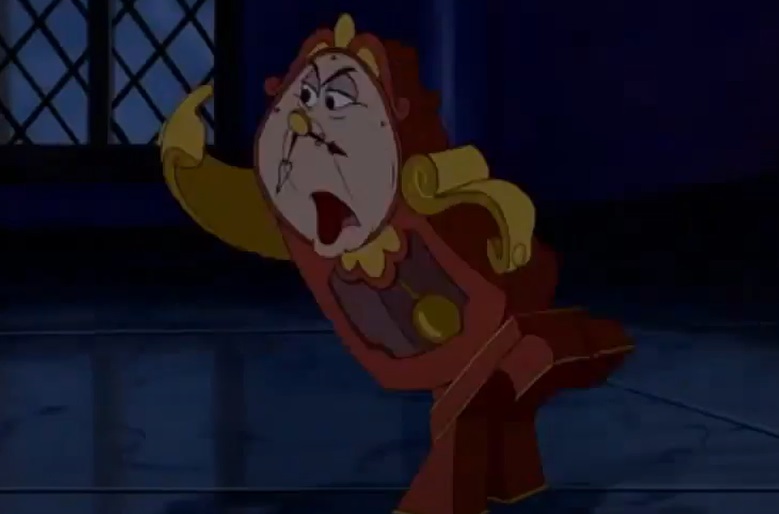 Personagem: Horloge - Filme: A Bela e a Fera - Mais um personagem marcante do sucesso A Bela e a Fera. Ele é o melhor amigo de Lumière e o mordomo da Fera. 