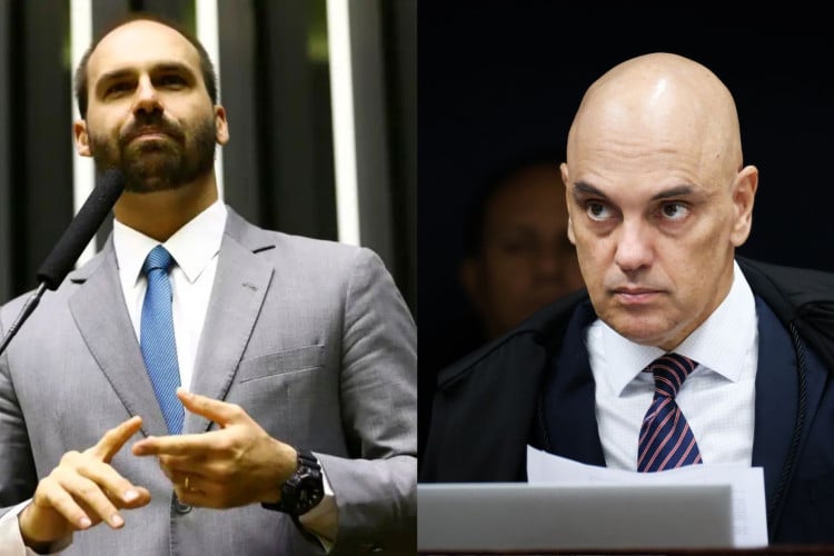 Eduardo Bolsonaro tem promovido campanha contra atuação de Alexandre de Moraes no STF