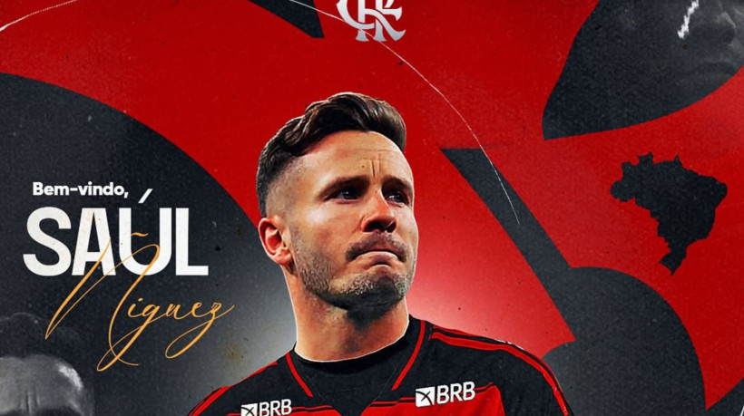 Flamengo anuncia a contratação do meio-campista Saul, com contrato até 2026