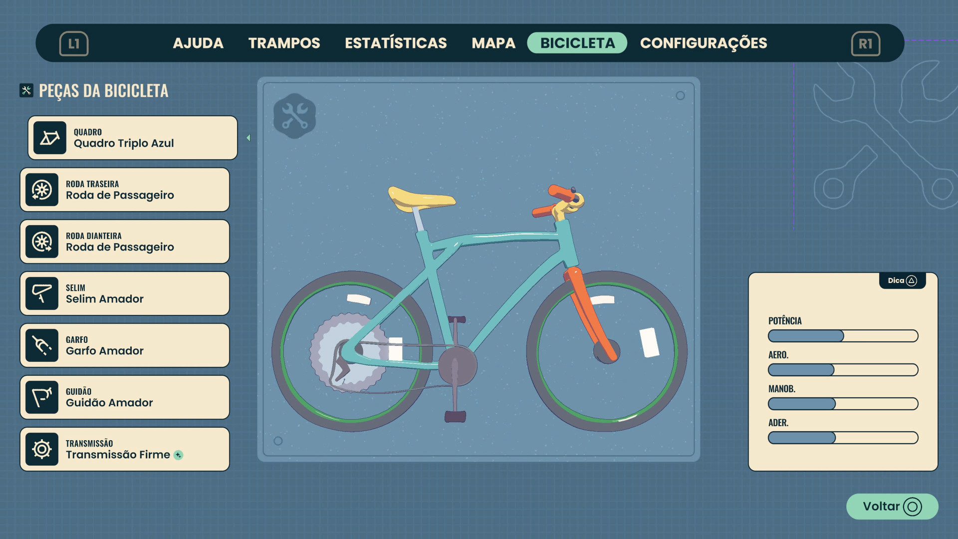 A bicicleta é personalizável em Wheel World