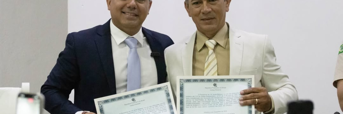 Roberto Filho e Francisco das Frutas, respectivamente, prefeito e vice de Iguatu