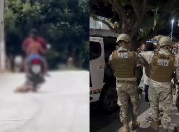 Suspeito foi flagrado arrastando o animal amarrado em uma motocicleta em Ipu 