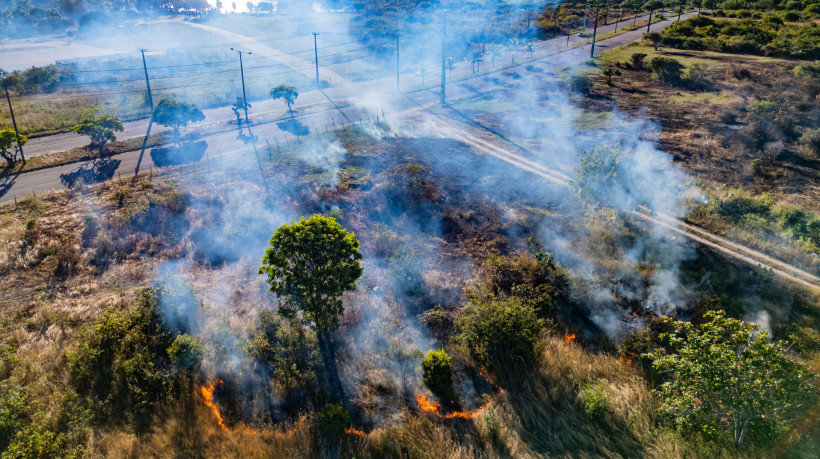Fortaleza, CE, BR 28.07.25 Novos focos de incêndios no entorno da Lagoa do Colosso no bairro Edson Queiroz. (Fco Fontenele/O POVO)