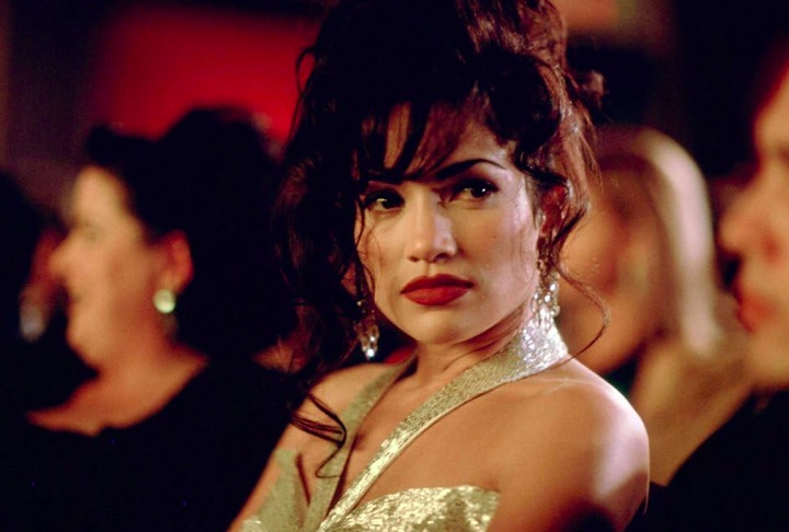 Em 1997, se tornou a primeira atriz latina mais bem paga da história ao interpretar a lendária cantora Selena Quintanilla no filme Selena.