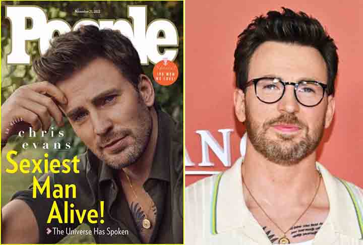 2022 — Chris Evans: Depois de Thor, foi a vez do Capitão América ser eleito o Homem Mais Sedutor Do mundo pela People. Evans nasceu em 13 de junho de 1981 e esteve em Amores Materialistas, lançado em 2025.