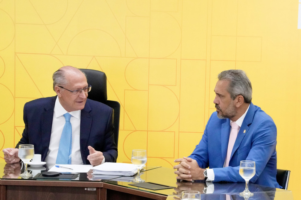Vice-presidente da República, Geraldo Alckmin, durante reunião com governador do Ceará, Elmano de Freitas
