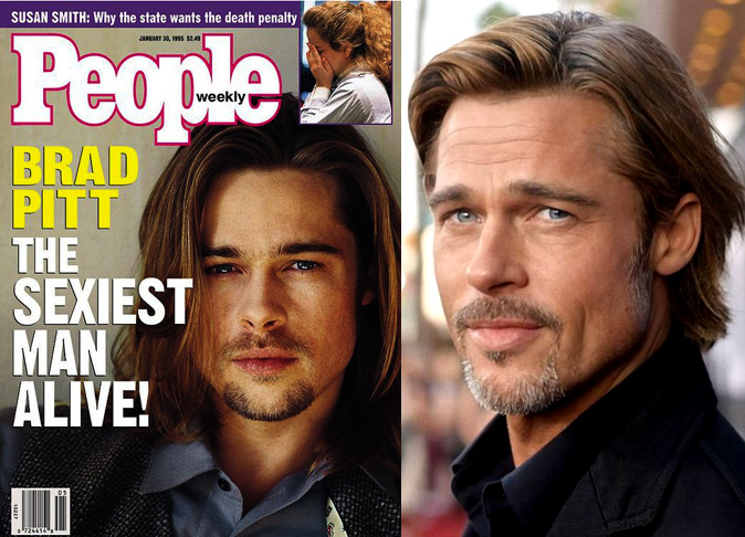 1995 — Brad Pitt: Nascido em 18 de dezembro de 1963, Pitt continua atuando em grandes filmes e também se tornou um produtor de sucesso. Em 2025, estrelou o blockbuster F1: O Filme.