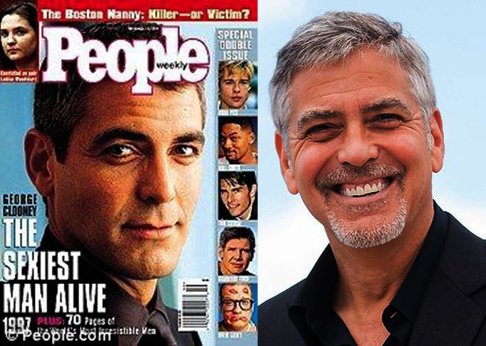 1997 — George Clooney: Nascido em 6 de maio de 1961, Clooney também venceu o Oscar de Melhor Ator Coadjuvante em 2006 por Syriana - A Indústria do Petróleo. Em 2024, atuou em Lobos, ao lado de Brad Pitt.