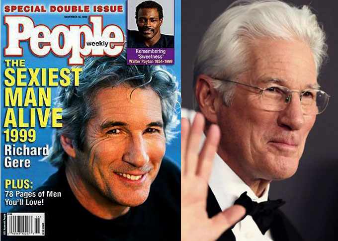 1999 — Richard Gere: Dobradinha de Gere, que já havia sido eleito o Homem Mais Atraente do Mundo pela revista People em 1993.