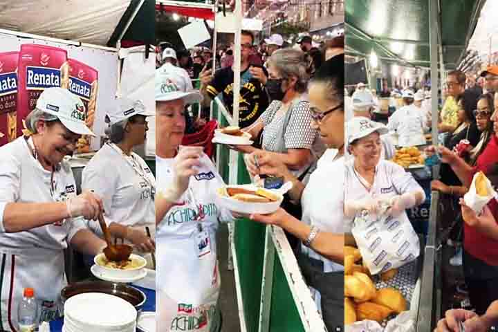 A festa de rua é gratuita, com 35 barracas oferecendo pratos típicos italianos entre R$ 5 a R$ 35. A famosa fogaça de queijo é uma das atrações principais 
