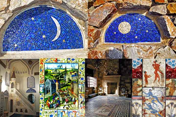 GRÉCIA - Azulejos tradicionais enfeitam igrejas e casas brancas nas ilhas gregas, como Santorini.
