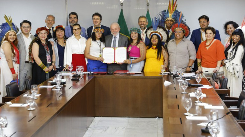 A homologação dos territórios indígenas foi assinada pelo presidente Lula nesta quarta-feira, 6