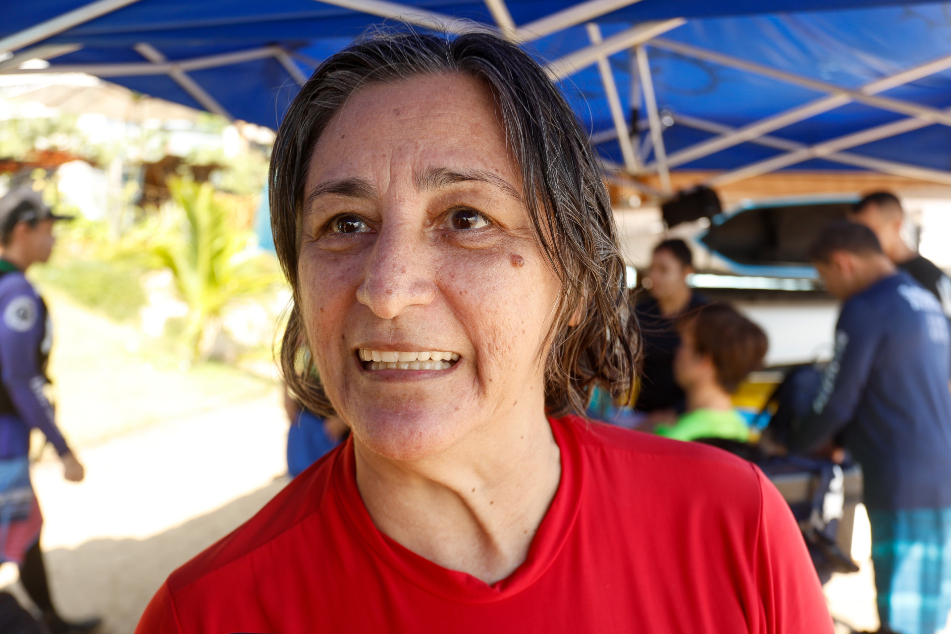 Regina Lucia, 60, cozinheira e Neuda Ribeiro, 52, autônoma. Projeto Remar acontece há mais de uma década em Fortaleza para pessoas com deficiência. O problema é a falta de acessibilidade