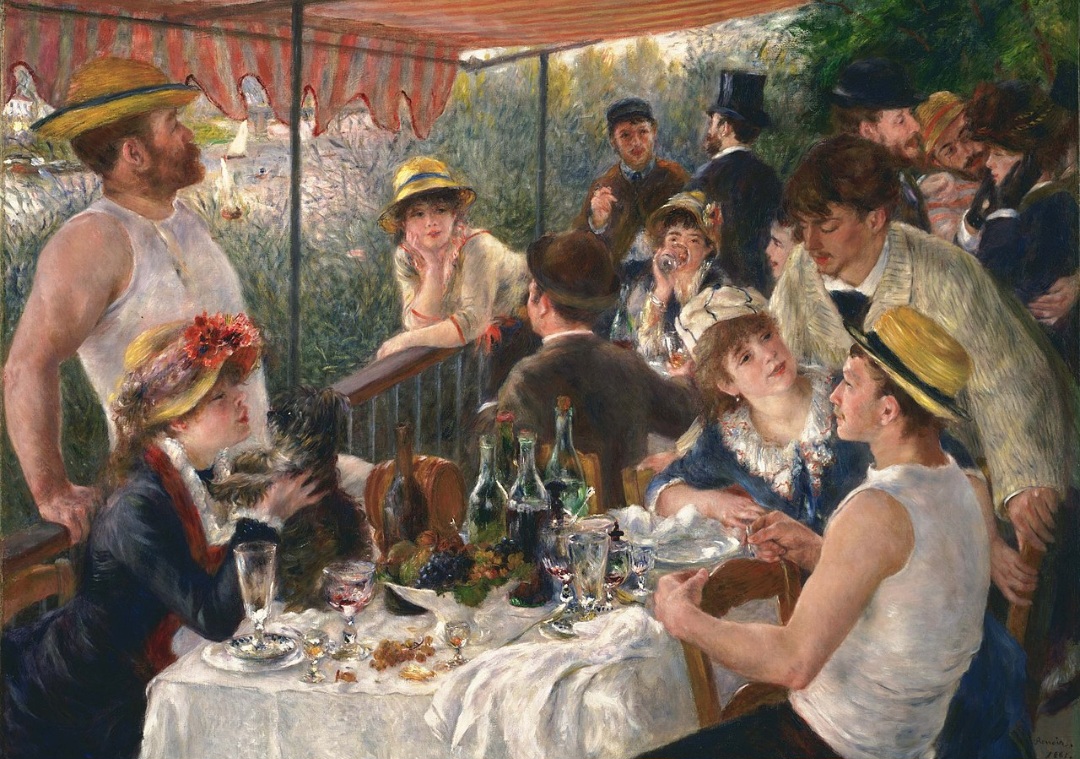 E uma tela de Pierre-Auguste Renoir que apresenta um gazebo é O Almoço dos Remadores (1881). Esta famosa obra mostra um grupo de pessoas se divertindo à beira do rio.