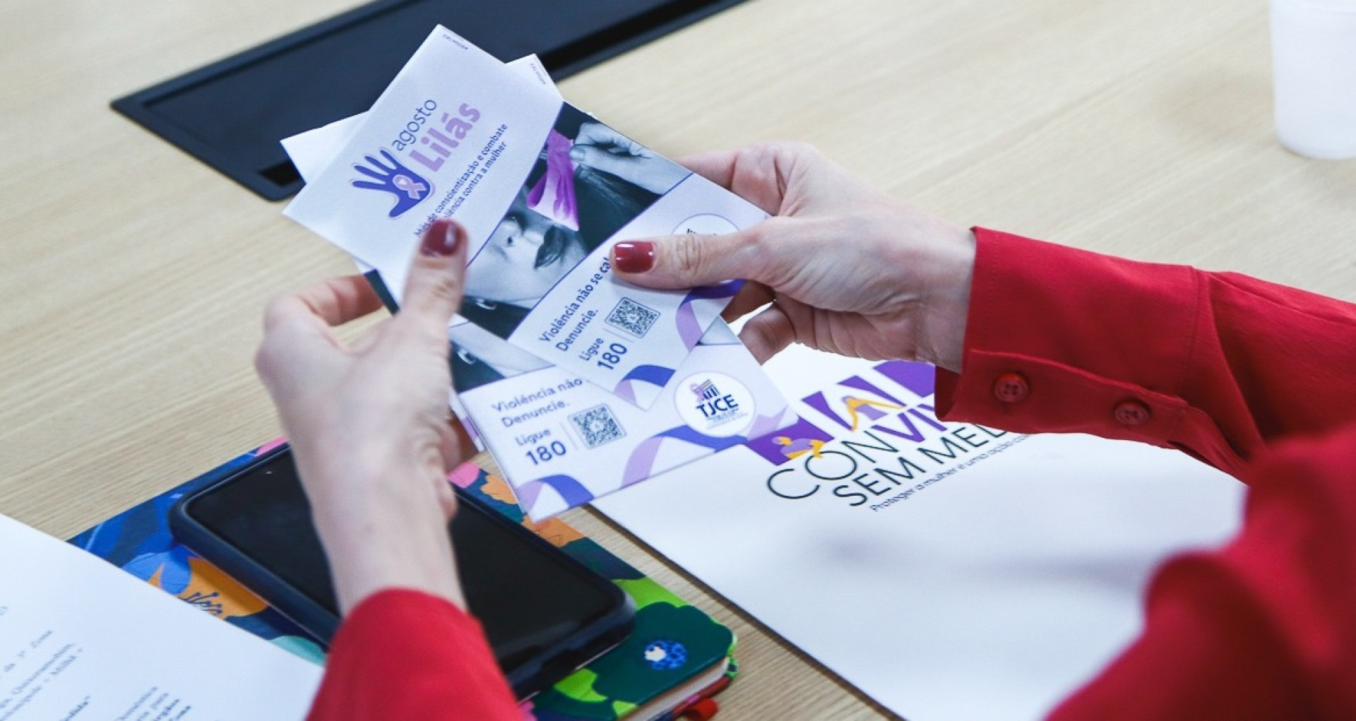 Projeto Conviver Sem Medo é lançado pelo TJCE em meio ao Agosto Lilás para ampliar proteção de mulheres contra violências em condomínios (Foto: Zé Vitor/TJCE)