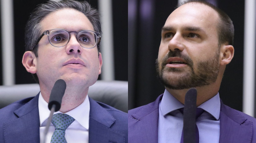Hugo Motta (Republicanos) e Eduardo Bolsonaro (PL)