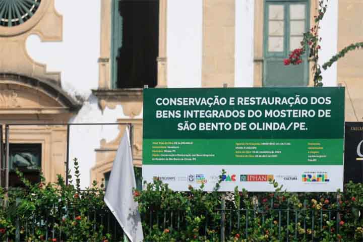 Atualmente, o Mosteiro de São Bento está passando por restauração dos bens artísticos: nave, sacristia, coro, capela-mor, capela do Santíssimo, capela abacial e sala capitular. 
