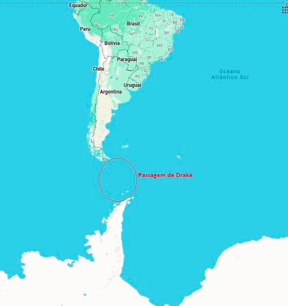 O trecho consiste em um canal de 960 km que liga a Antártica ao extremo sul da América do Sul.