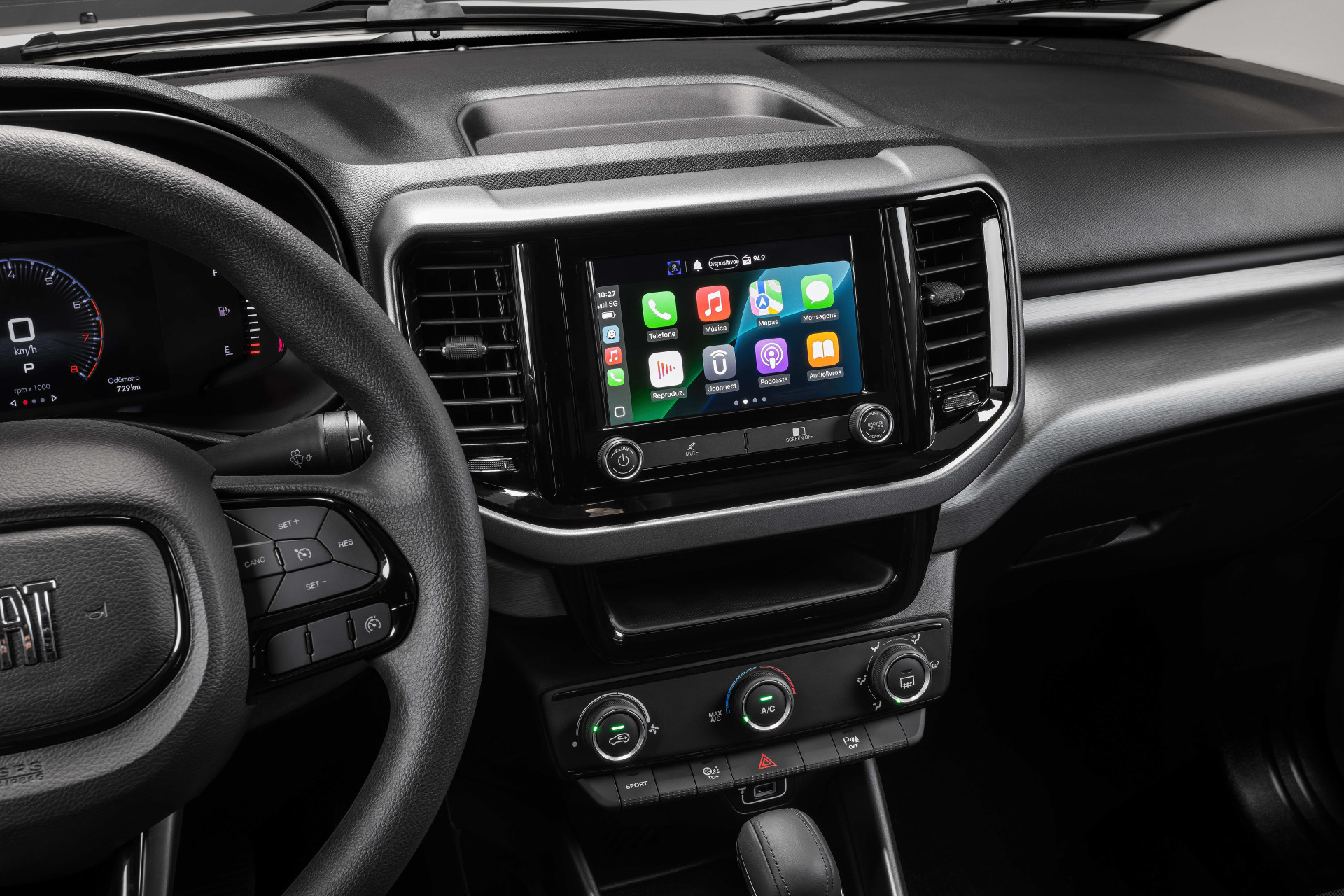 Painel digital da Fiat Toro 2026