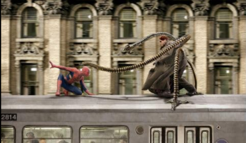 Em 2004, “Homem-Aranha 2” trouxe o confronto com Doutor Octopus, vivido por Alfred Molina.