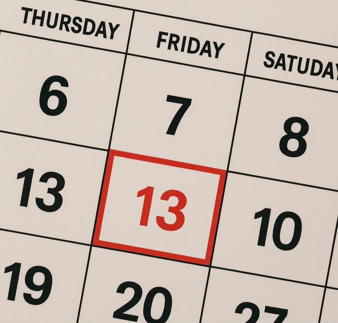 Sexta-feira 13 é dia de azar
Origem europeia e cristã, ligada à Última Ceia e à Inquisição. Popular em todo o país, especialmente em centros urbanos.
