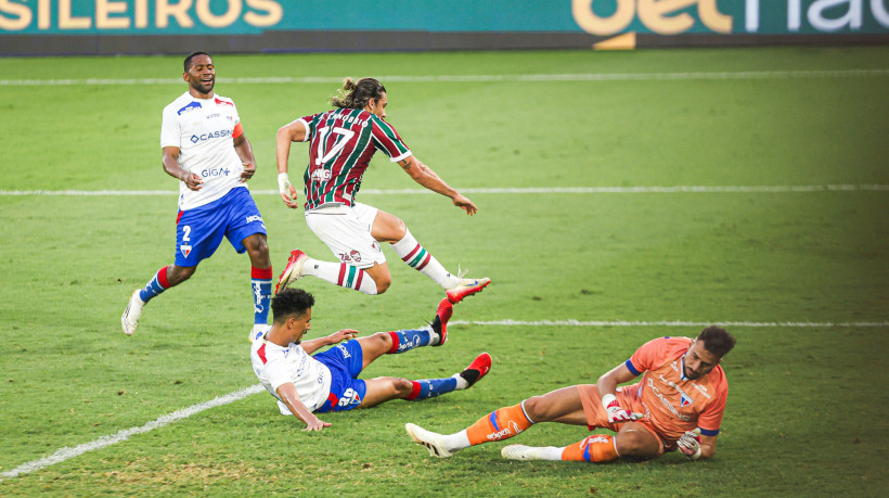 Cannobio comemora gol no jogo Fluminense x Fortaleza, no Maracanã, pelo Campeonato Brasileiro Série A 2025