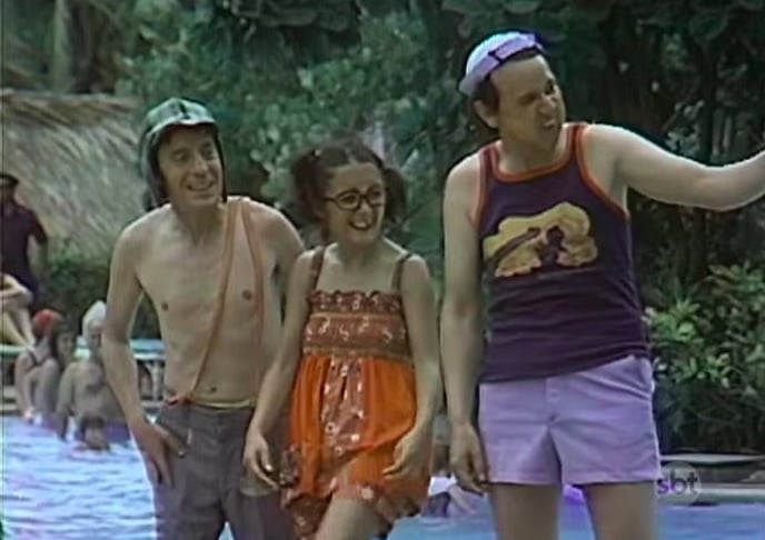 Foram raros os episódios em que os atores apareceram fora dos estúdios. Um deles, o da famosa viagem para Acapulco, é um dos mais lembrados pelos fãs.