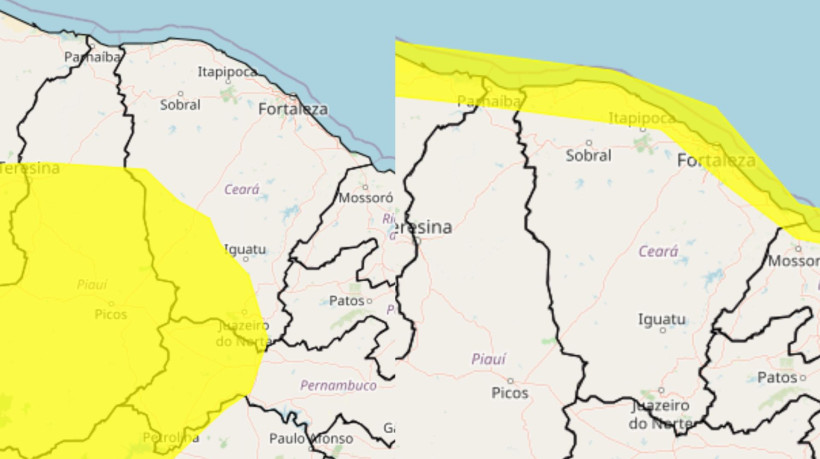 Ventos e baixa umidade no Ceará podem atingir 44 e 43 municípios, respectivamente 