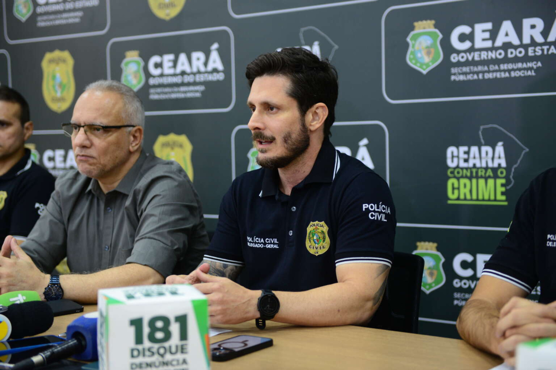 Uma coletiva de imprensa da Polícia Civil do Ceará (PC-CE) divulgou o balanço da quinta fase da operação Nocaute