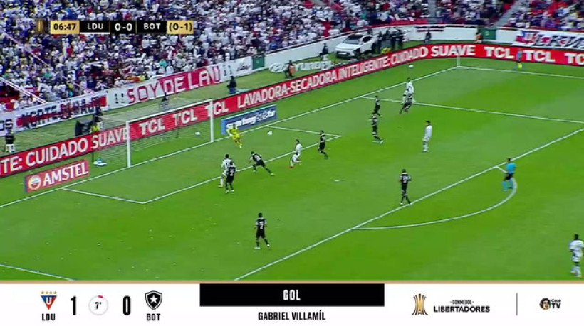 LDU abre o placar contra o Botafogo em Quito