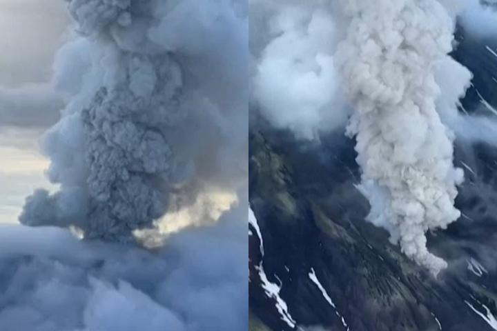 O vulcão entrou em erupção pela primeira vez em 600 anos após o terremoto de magnitude 8,8 que atingiu a região. 