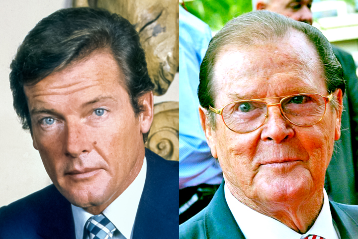 Roger Moore (7 filmes) - Foi o Bond que mais tempo permaneceu no papel, com sete filmes — se forem considerados apenas filmes da série principal.