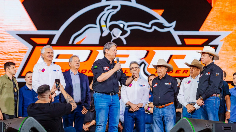 ￼GOVERNADORES Tarcísio, Ronaldo Caiado e Romeu Zema na festa de Barretos
