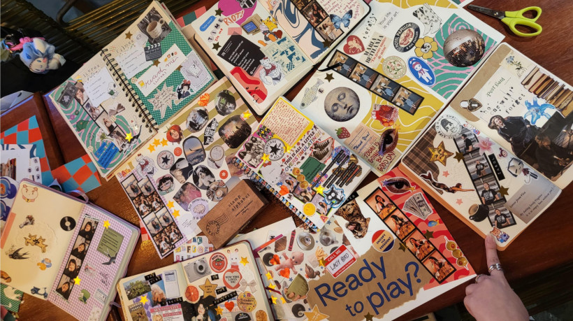 Clube de arte, papelaria autoral e artista fazem encontros para pinturas e colagem em Fortaleza