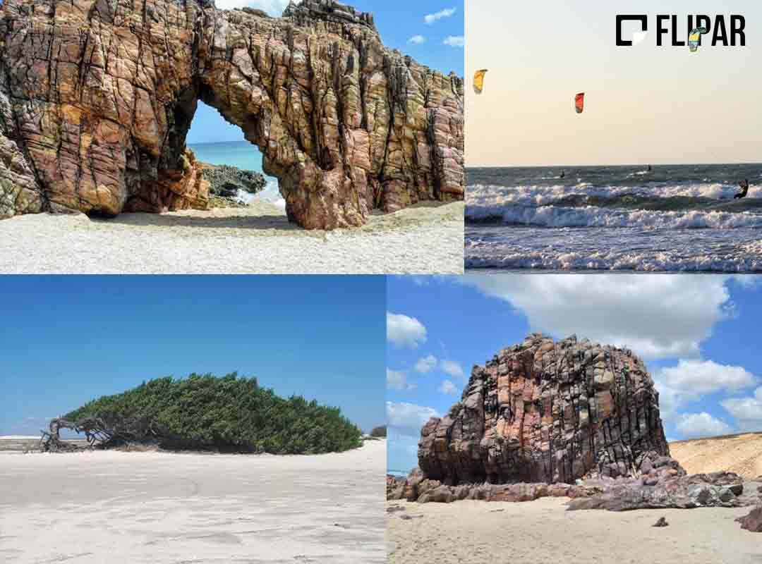 Parque Nacional de Jericoacoara, Ceará: O parque abrange uma área de aproximadamente 8,4 mil hectares e é conhecido por suas paisagens de dunas, praias paradisíacas, lagoas de água doce e manguezais.