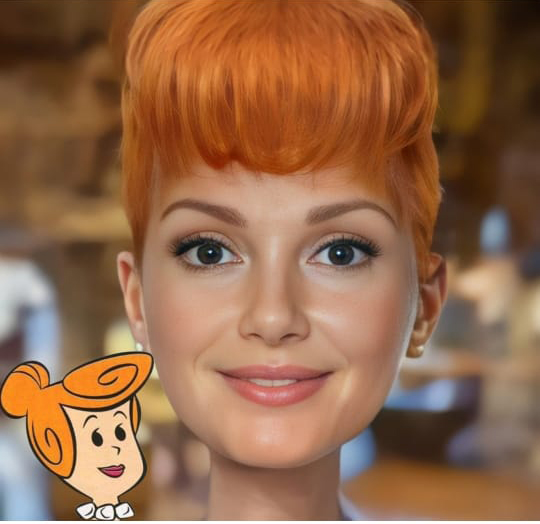 Esta é a mulher de Fred, Wilma Flintstone. 