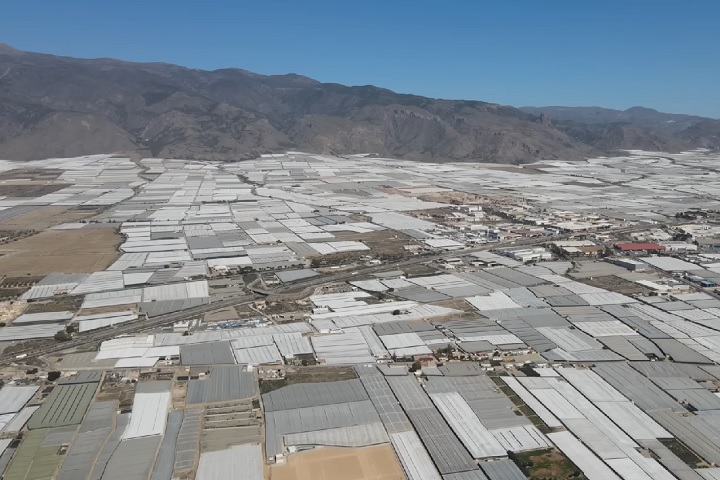 É o chamado “Mar de Plástico”, um vasto complexo que cobre 32 mil hectares entre El Ejido e Almería.