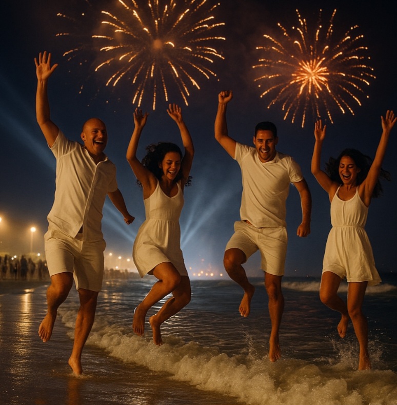 Pular ondas no Réveillon traz sorte - Tradição afro-brasileira ligada a Iemanjá. Muito praticada no litoral, especialmente no Rio de Janeiro, Bahia e Pernambuco.