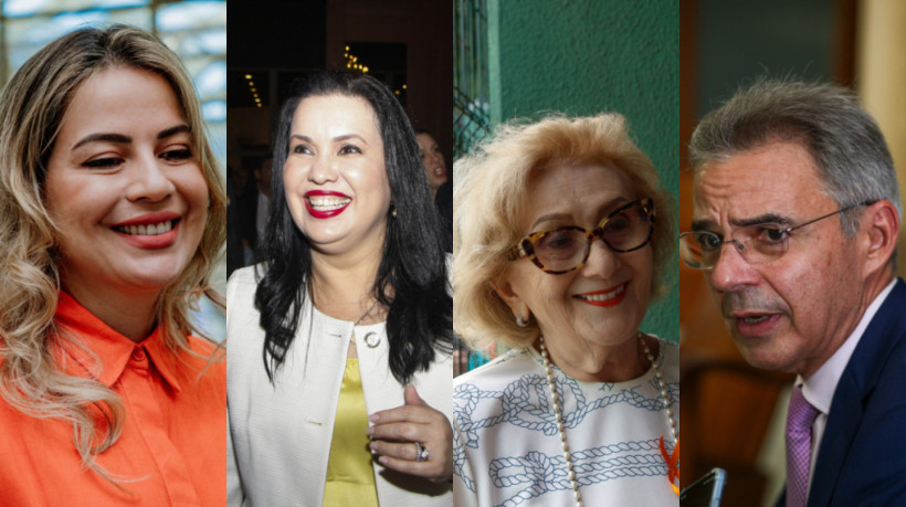 Onelia Santana (Conselheira do TCE), Christiane Leitão (Presidente da OAB-CE), Socorro França (Secretaria de Direitos Humanos do Ceará) e Heráclito Vieira (Desembargador e Presidente do TJCE) 