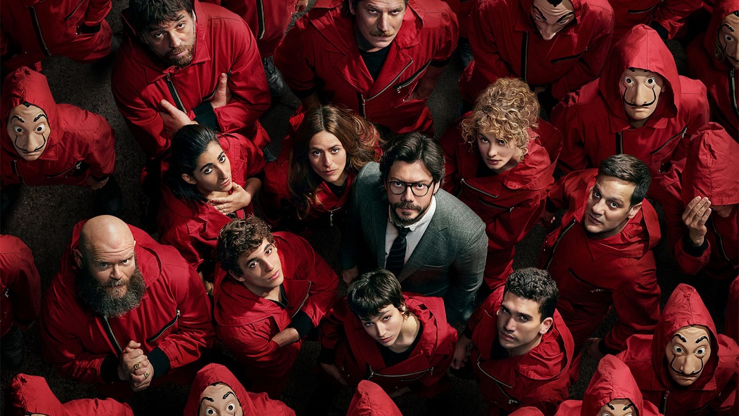 A Casa de Papel acompanha um grupo de assaltantes liderados pelo “Professor” em um plano ousado contra a Casa da Moeda e, depois, o Banco da Espanha. Todas as 5 temporadas podem ser vistas no Brasil pela Netflix. Veja curiosidades da série.
