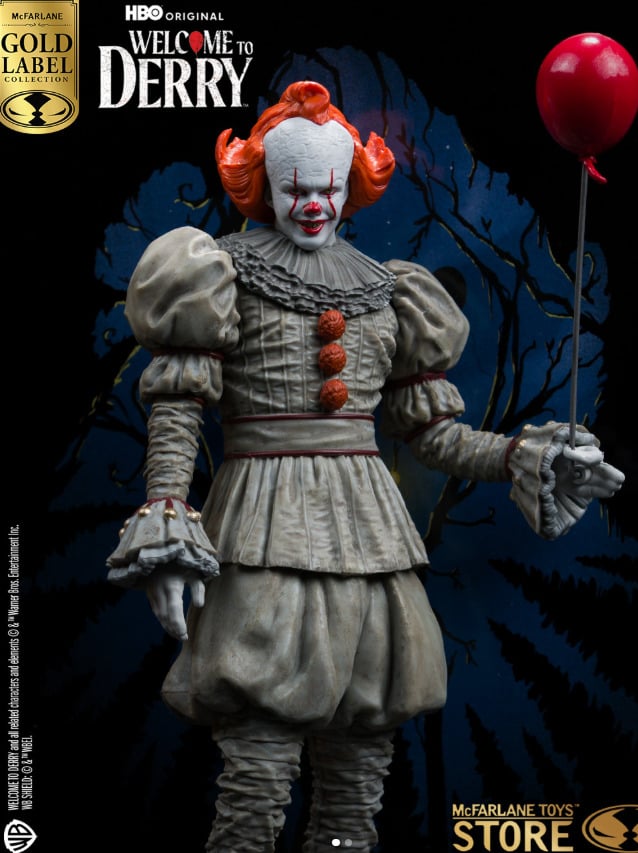 O lançamento do boneco de Pennywise pela McFarlane Toys pode ter revelado o  visual do personagem na nova série da HBO, It: Bem-vindos a Derry.
