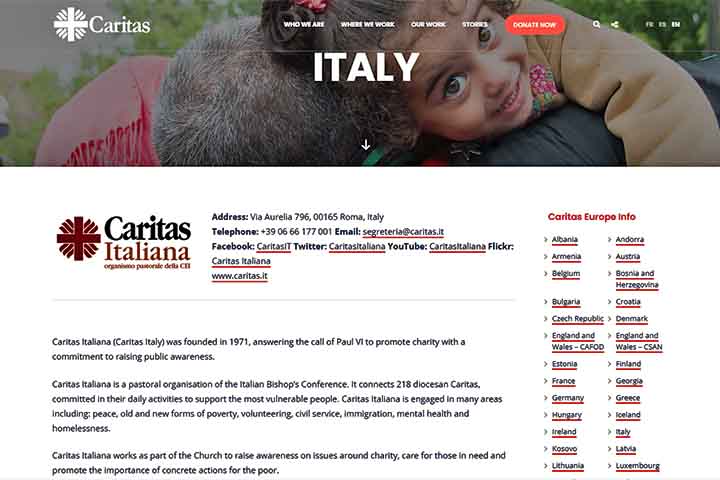 A instituição que recebe a doação das moedas costuma ser a divisão de Roma da Caritas, organização católica. 
