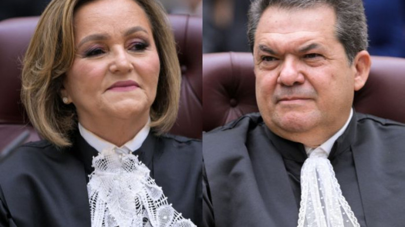 Marluce Caldas e Carlos Pires Brandão durante cerimônia de posse como ministros do STJ
