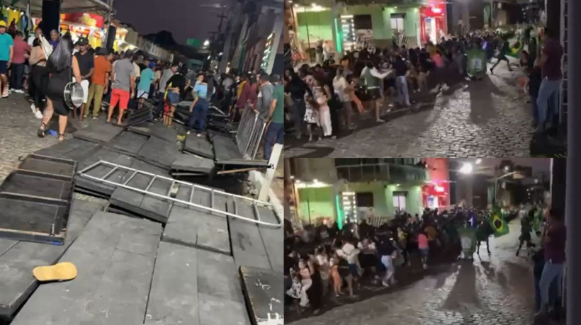 Arquibancada caiu durante desfile cívico em Aratuba nesta sexta-feira, 5