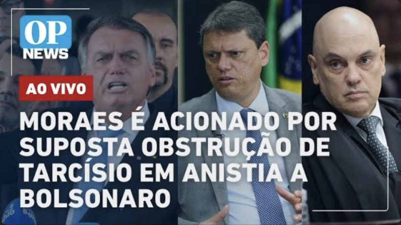 Moraes é acionado para apurar se Tarcísio tenta obstruir Justiça com anistia a Bolsonaro