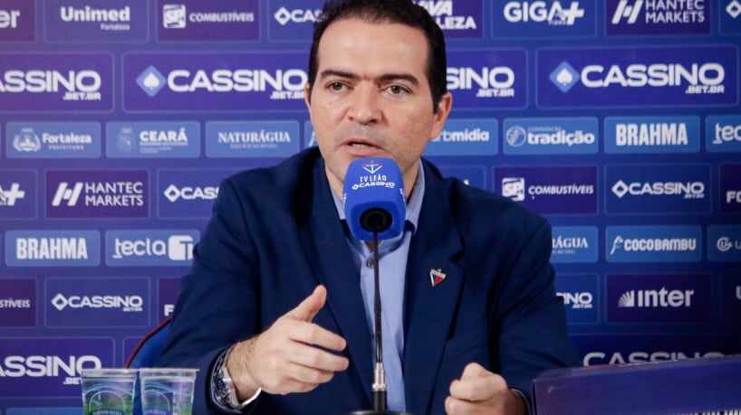 FORTALEZA, CEARÁ, BRASIL, 08-09-2025: Coletiva com  Presidente Marcelo Paz e Sergio Papilim em apresentação do novo Tecnico Palermo do Fortaleza no Pici. (Foto: Samuel Setubal/ O Povo) 