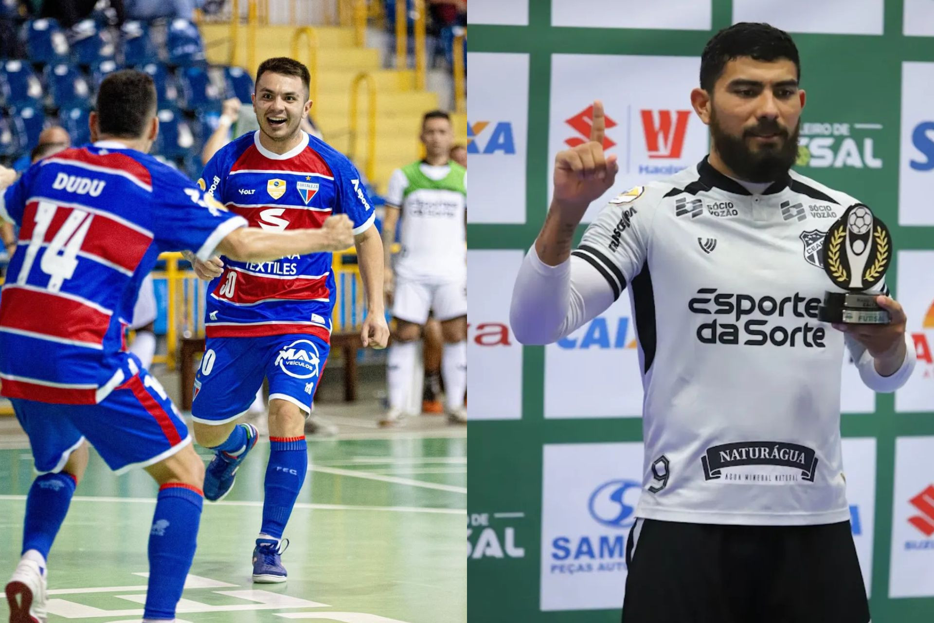 Os times entram em quadra após reveses no primeiro duelo das quartas de final (Foto: Montagem sobre fotos de: João Moura/FEC e Natalia Pereira / Concórdia)